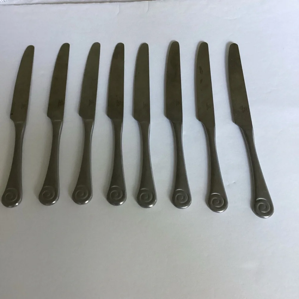 Robert Welch Ammonite Knives Set of Eight Stainless Steel Modern Flatware